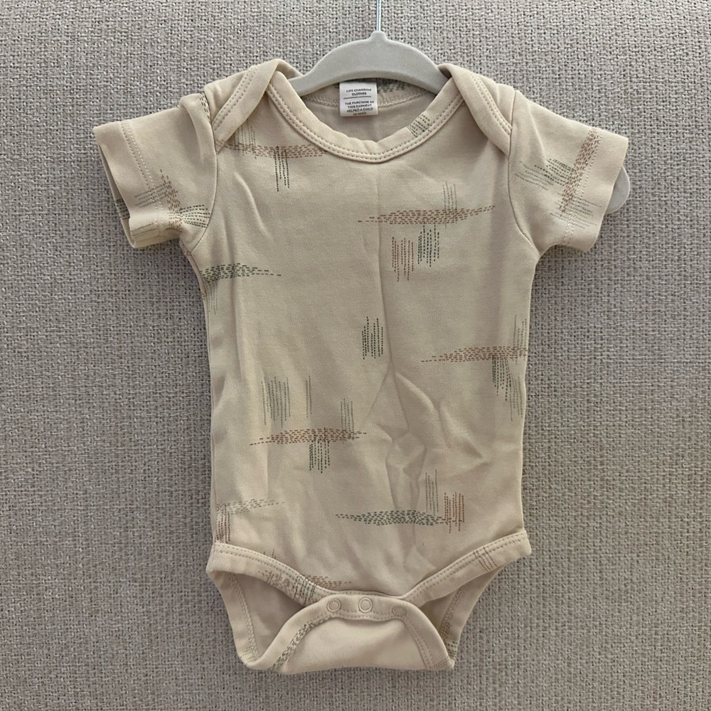 Colored Organics Beige Patterned Bodysuit